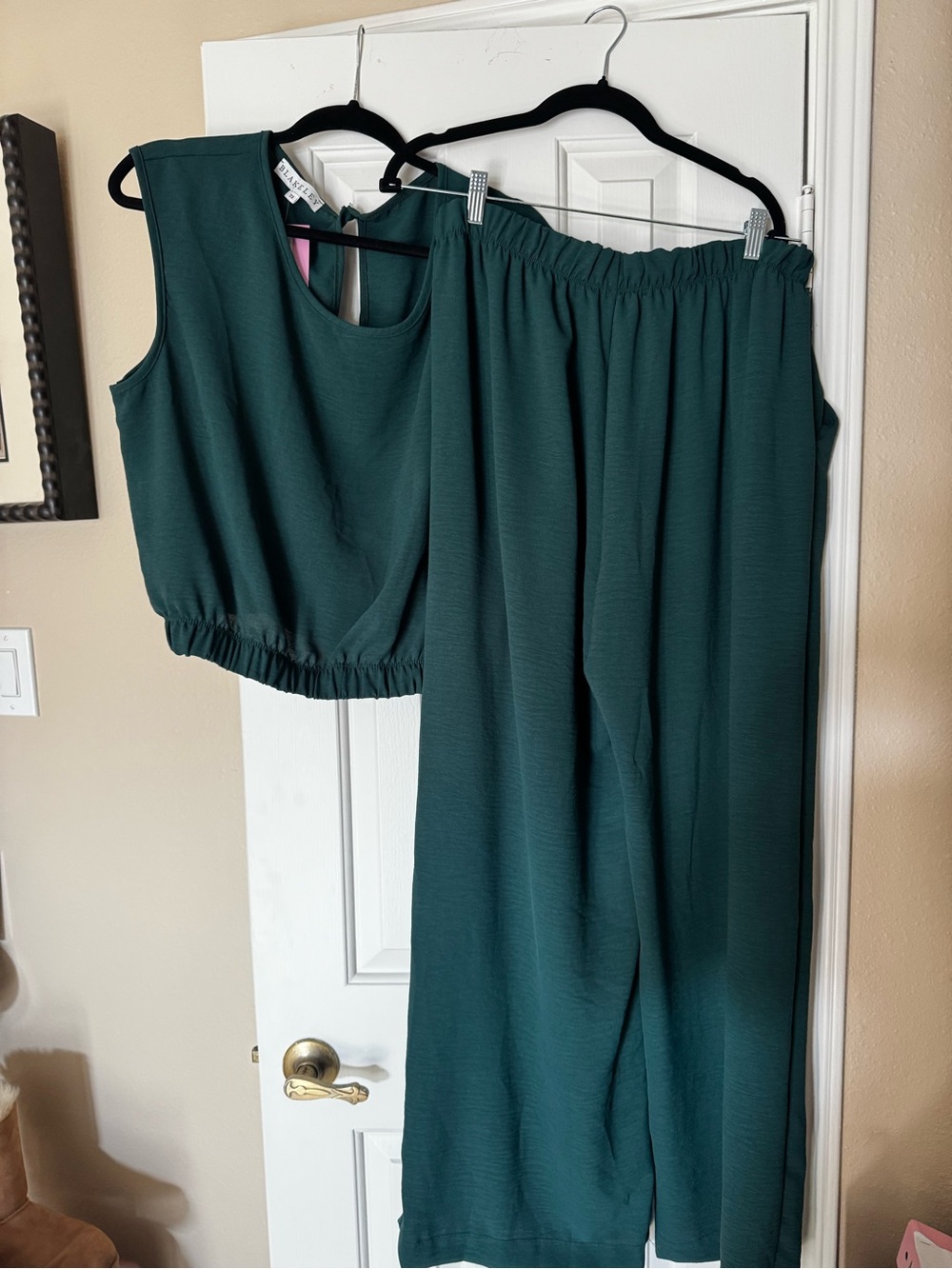Wide Leg Pant Set in Deep Teal by
